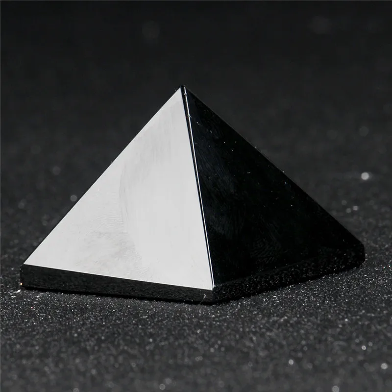 Натуральный Камень Резные Opalite опал Пирамида символ Роуз Quartzs Точка Чакра Исцеление Рейки Кристалл чехол - Цвет: Black obsidian