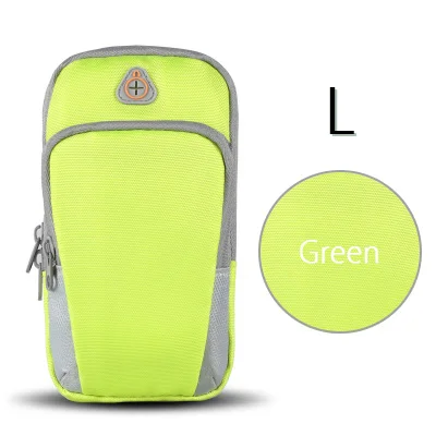 Green L Size Водонепроницаемый спортивные повязки держатель сумка для мобильного телефона Холст нарукавная сумка на липучке чехол Универсальный Запуск Фитнес чехол для смартфона - Цвет: Green L Size
