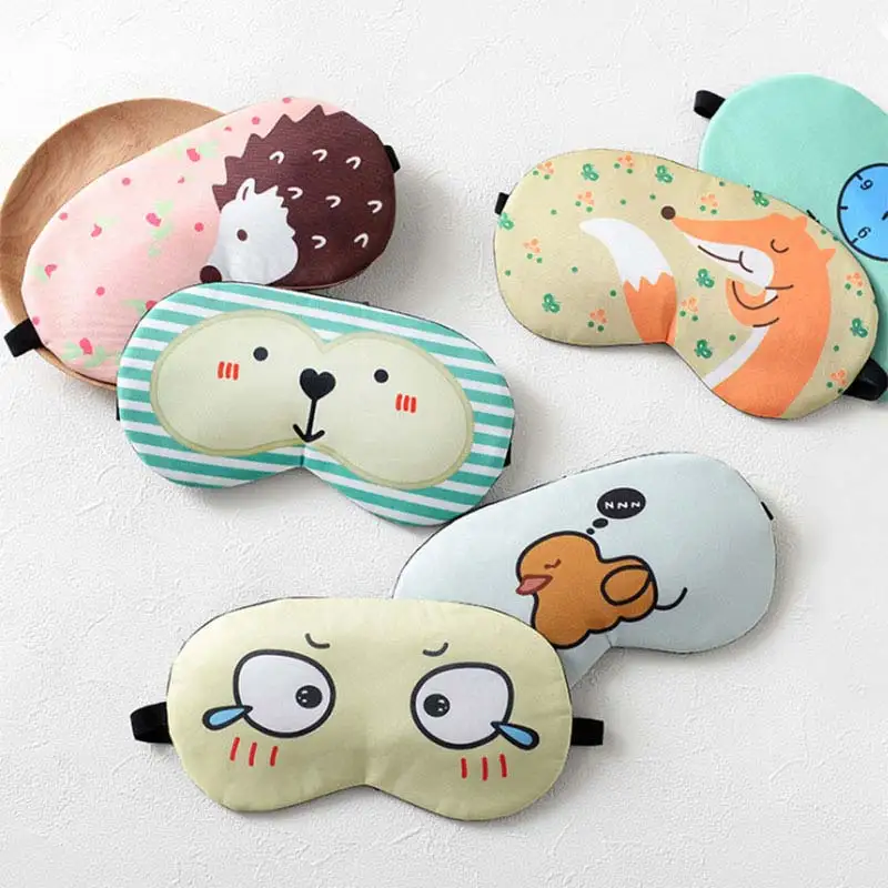

New Summer Sleep Mask Eye patch For Tired Rest Travel Relax Aid Blindfold Ice Cover Cute Pattern Sleeping Eye SPA DC88