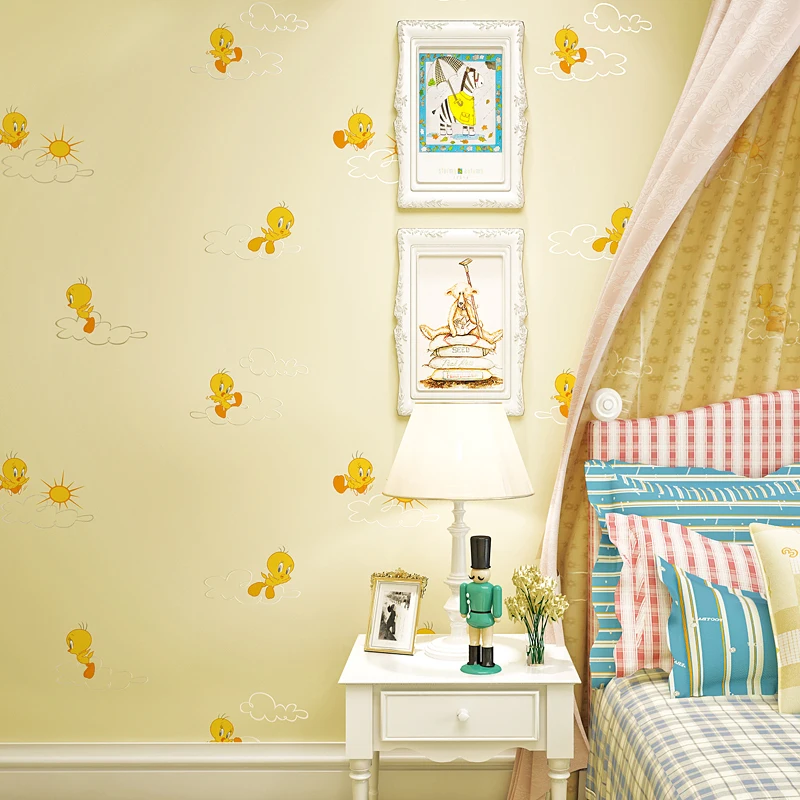 

Korean Style Non-woven Fabric Wallpaper Roll Cartoon Animal Boys Girls Children's Room Bedroom Background Wall Papers Home Decor