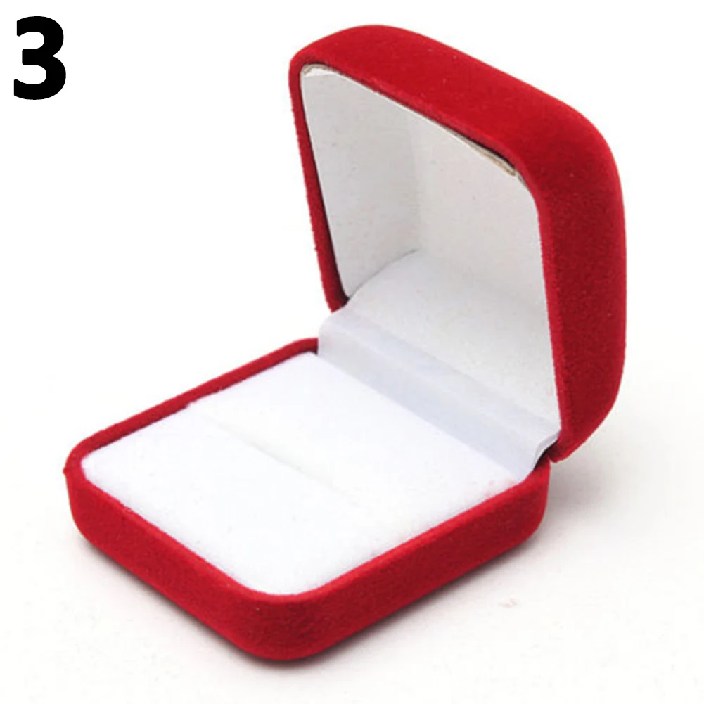 Ювелирные изделия серьги кольцо Дисплей Коробка для хранения крышка подарочной коробки бархатное кольцо серьги шкатулка кольцо серьги гвоздики Ювелирная упаковка коробка - Цвет: Красный