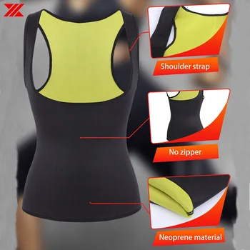 

HEXIN Fitness Slimming Sauna Vest with Short Pants and Waist Sweat Neoprene Body Shaper Workout Tummy Control