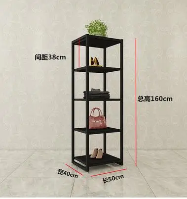 Iron art vintage clothing store display rack gold men's and women's clothing rack display rack European floor style clothes.