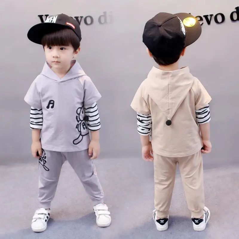 

Spring Autumn Baby Clothing Set 1 2 3 4 Year Baby Boys Girls Clothes Hooded Shirts Pants 3pcs Children Clothing