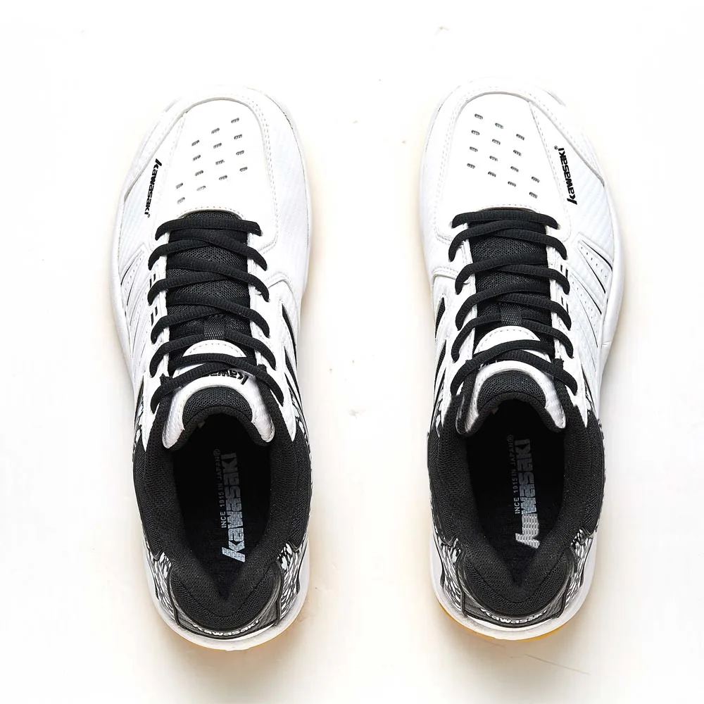  2019 KAWASAKI Professional Black White Badminton Shoes Lace Up Sneakers Breathable Men Women Indoor