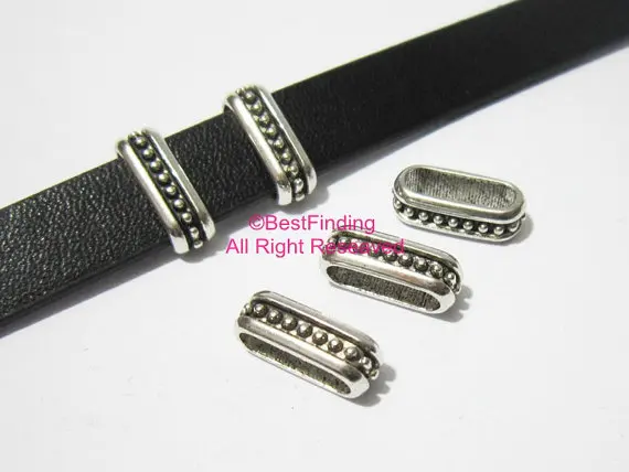 

11x3mm Spot stripe slider 10mm Flat leather findings -FF76