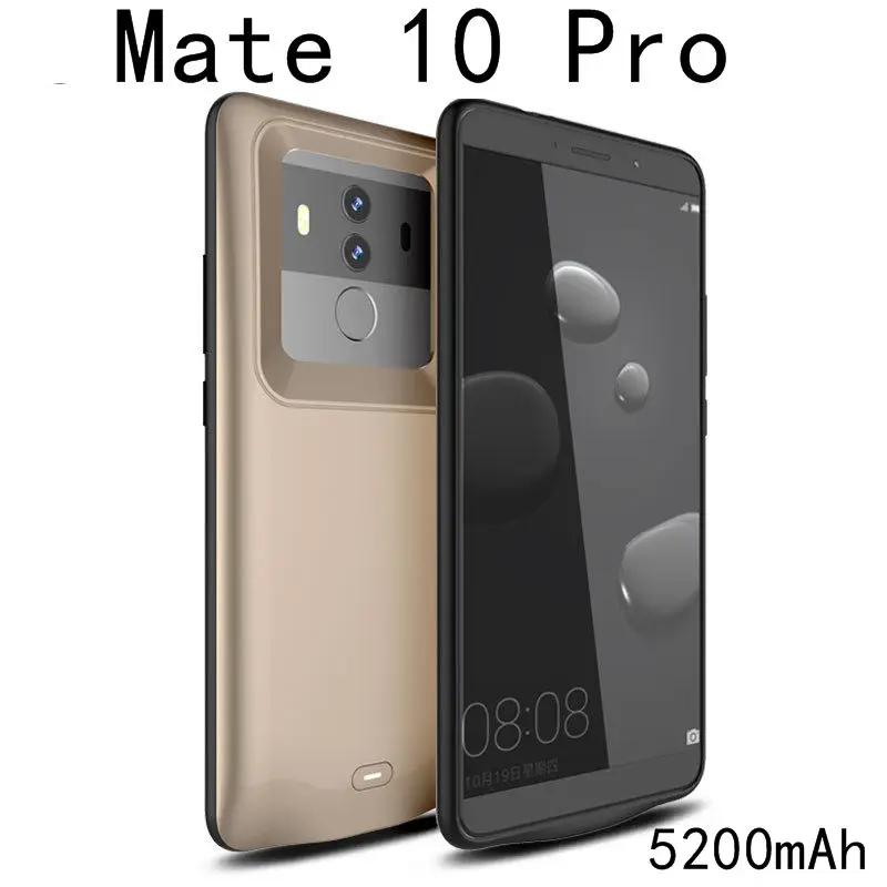 Противоударный чехол для зарядного устройства для huawei mate 10 Pro, чехол для аккумулятора, запасной внешний аккумулятор, силиконовая рамка, полная защита - Цвет: Mate 10 Pro-Gold