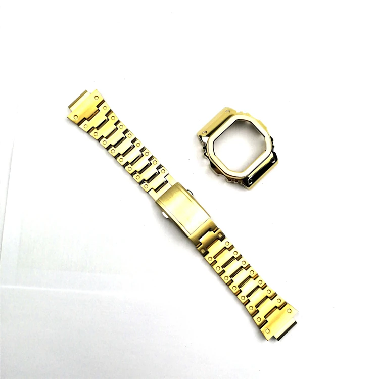 

stainless steel watchband solid metal band for DW5600 GW-5000 5035 GW-M5610 watch strap and watch frame bracelet for men