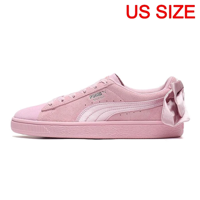 puma suede bow trainers in pink