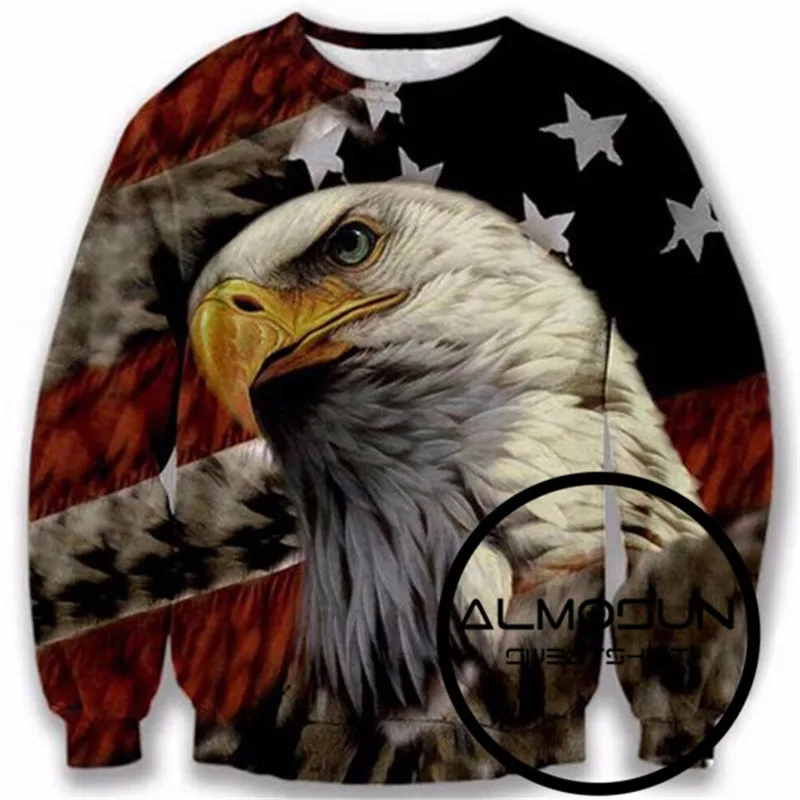 ALMOSUN American Flag Face Eagle 3D All Over Print