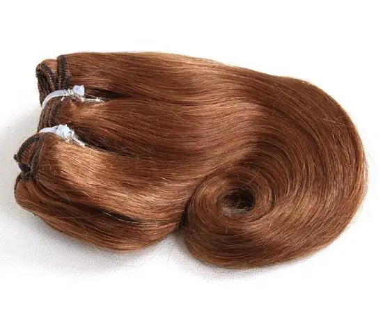 Двухцветный Омбре бразильские волосы для наращивания 8 дюймов объемная волна короткие накладные волосы# 1B# бордовый блонд для женской прически - Цвет: #30