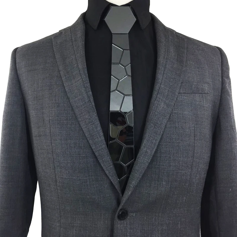 Матовый черный галстук с узором пейсли, тонкий металлический умный галстук, 7 цветов, набор носовых платков, Подарок на годовщину, стильные мужские свадебные шестигранные Галстуки