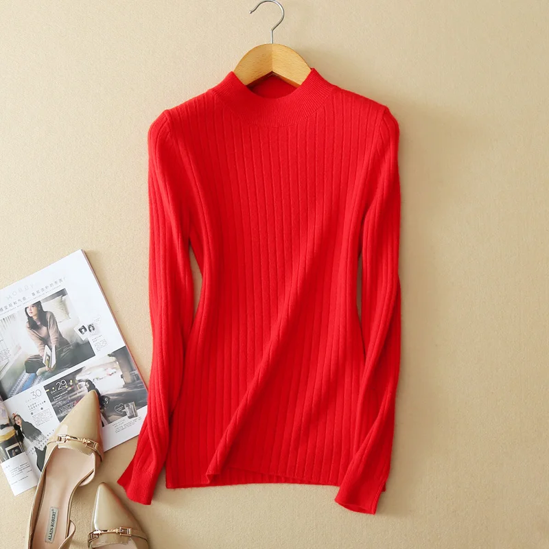 New high quality cashmere sweater round neck solid color loose large size casual comfort close soft sweater breathable warm
