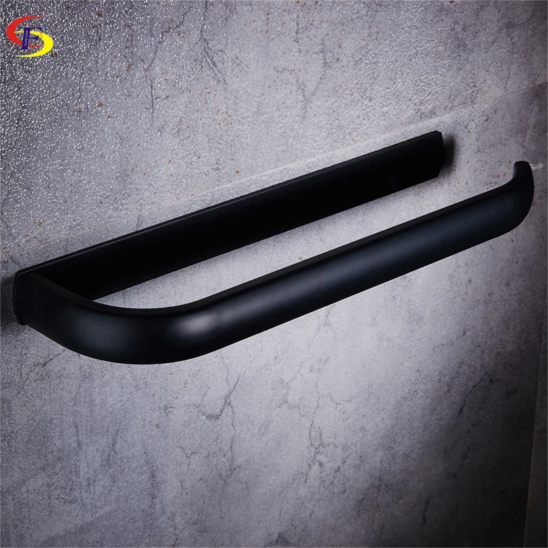 

OFYAGE Solid Stainless Steel Black Finished Bathroom Towel Ring Bathroom Accessories Black Towel Ring Rack Towel Shelf Towel Bar