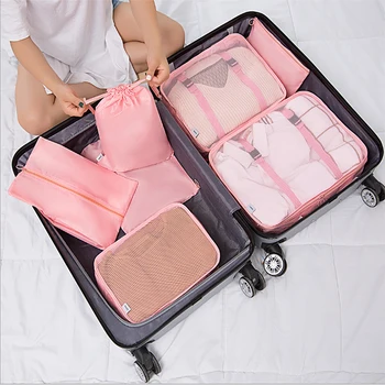 

Hot7 PCS Travel Storage Bag Set For Clothes Tidy Organizer Wardrobe Suitcase Pouch Travel Organizer Bag Case Shoes Bag
