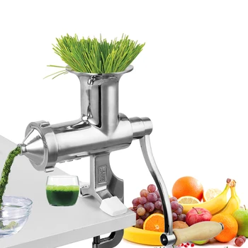 

Manual Stainless Steel Wheat Grass Juicer Hand Shake Raw Pressed Fruit Squeezed Ginger Juice Machine Wheat Slag Juice Machine