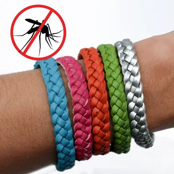 

12 PCS Leather Braided Mosquito Repellent Bracelets Wristbands &24 PCS Anti Mosquito Repellent Stickers for Outdoor and Indoor