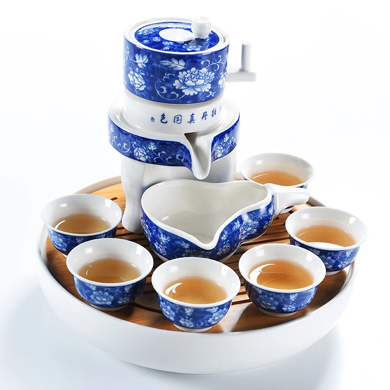 Чайный набор, автоматический, для ленивых, для приготовления чая, для применения, Современная Бытовая Посуда, костюм, каменная мельница, керамический чайник, чайные наборы кунг-фу - Цвет: see chart