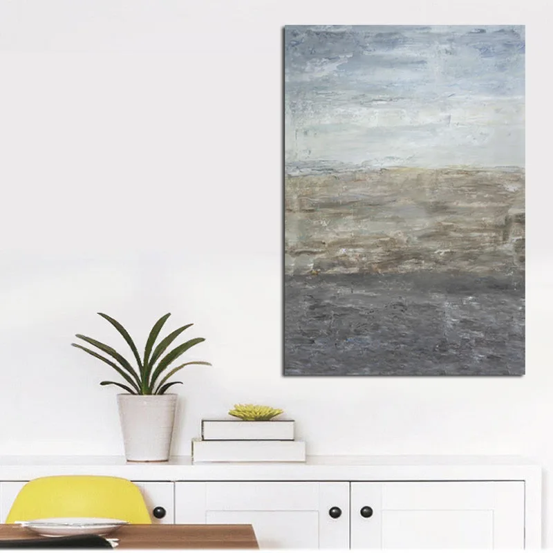 HD Print Modern Abstract Rainy Day Seascape Oil Painting on Canvas Poster Modern Art Wall Picture for Living Room Cuadros Decor (3)
