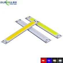 Sumbulbs 60x8mm 1W 3W Red Blue Cold Warm White COB Strip LED light Source Bar Lamp