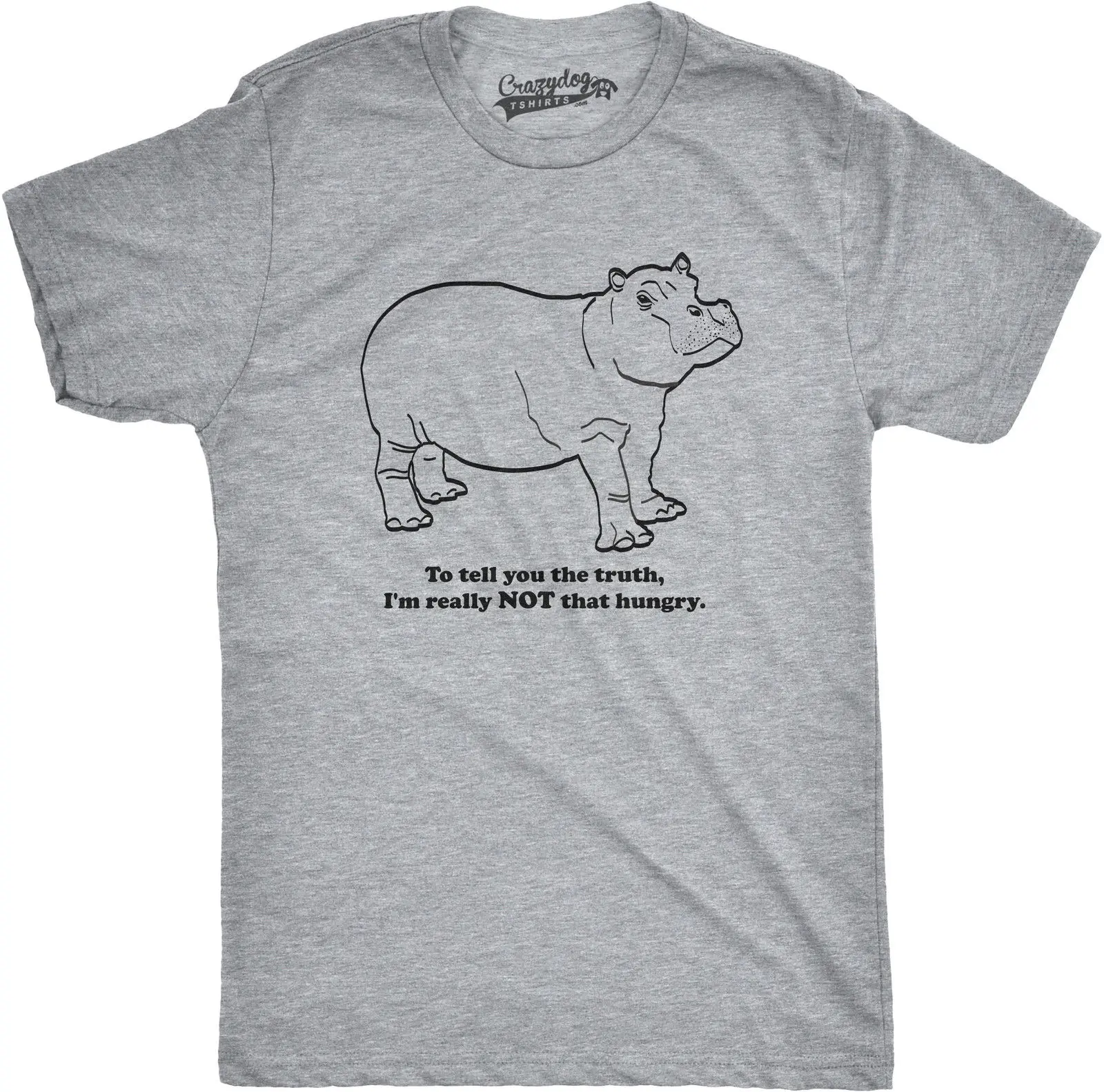 Mens Hippo Not That Hungry Funny Hippopotamus Animal T Shirt Mens T