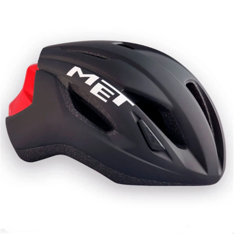 Шлем для гонок Met Strale, велосипедный шлем для горной дороги, велосипедный шлем, безопасный шлем для мужчин и женщин, Casco Ciclismo - Цвет: Black-Red  L