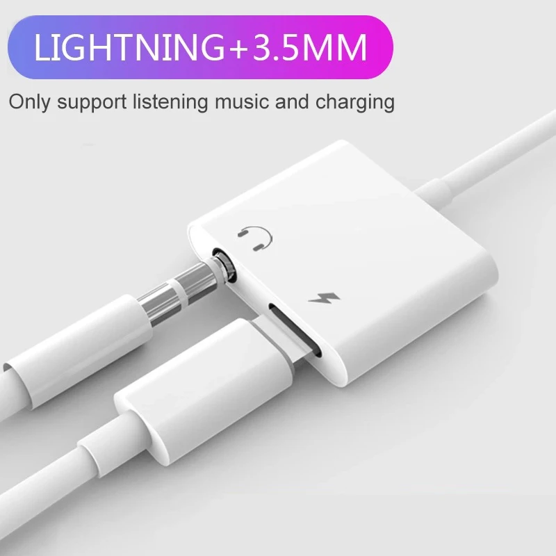 2 in 1 lightning Splitter For iPhone X 7 8 Plus Audio Charging OTG