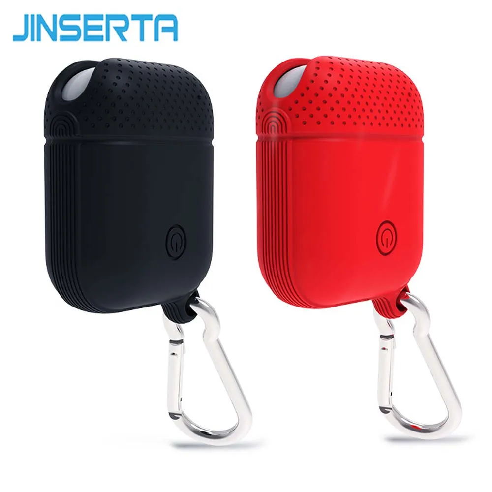 

JINSERTA Silicone Case for Airpods Non-slip Waterproof Earphone Cover Protector with Anti-lost Buckle Wireless Earphone