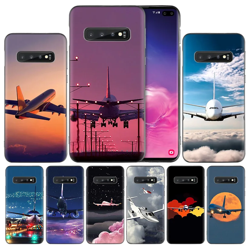

wholesale Airplane aircraft plane Soft Silicone Case Cover for Samsung Galaxy S10 S10e 5G S9 S8 S7 S6 Edge J8 J6 J5 J4 Plus 2018