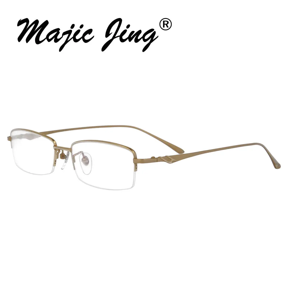 Титановая оправа для очков Для мужчин полный обод прямоугольник по рецепту оптическая рамка для очков очки T6008 - Цвет оправы: gold