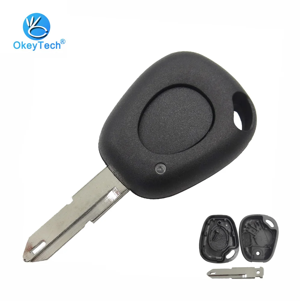 

OkeyTech 1 Button Uncut NE73 Blade Replacement Auto Car Key Shell Remote Cover Case Fob for Renault 206 Twingo Clio Kango Espace