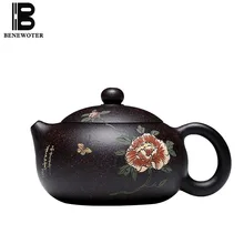 190cc фиолетовая глина yixing чайник xishi китайский чайный набор кунг-фу НЕОБРАБОТАННАЯ руда из черной грязи Zisha цветочный горшок шаблон посуда пуэр чайники