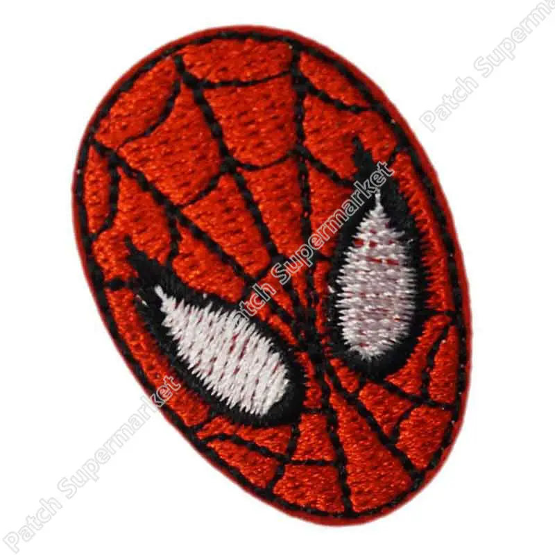 

Retro Mini SuperHero Amazing Spiderman Face LOGO Animated Series TV MOVIE Costume Embroidered Emblem applique iron on patch