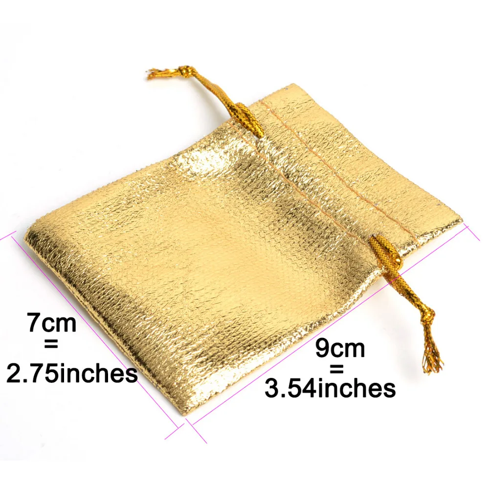 25Pcs Gold Color or Silver Color Organza Drawstring Pouch Jewelry Bag 2