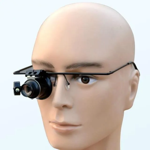 High Quality Headband Magnifying Glass Eye Repair Magnifier 2 LED Light