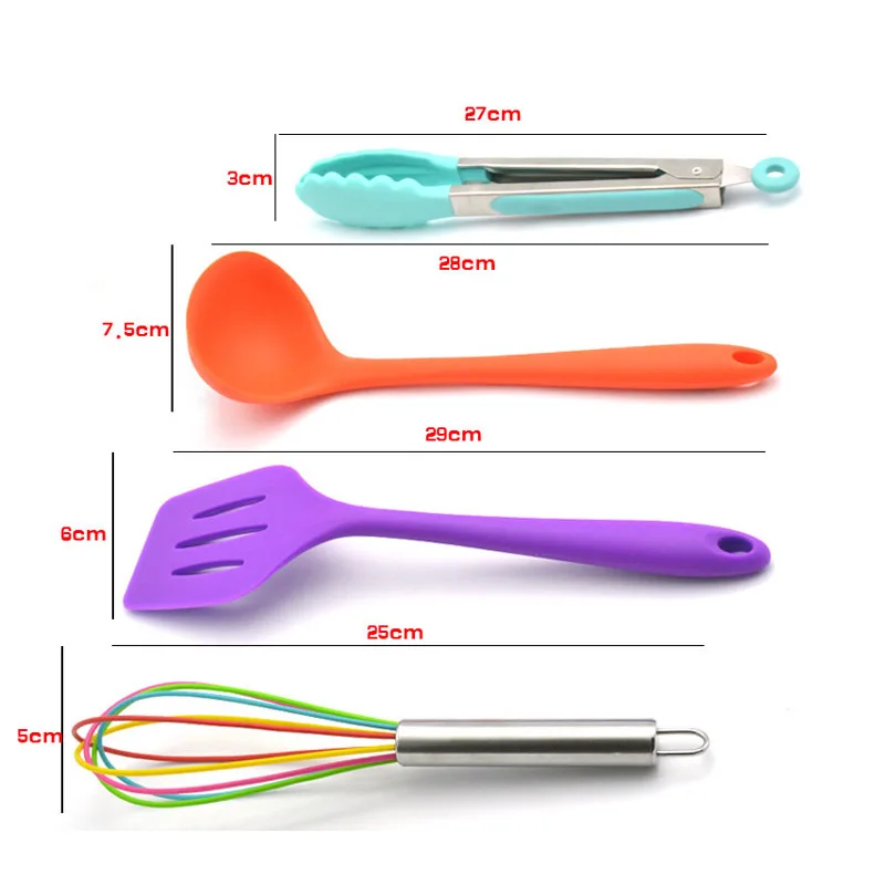 High Quality Non-Stick Silicone Colorful Heat-Resistant Cooking Utensil Set Cooking Tools