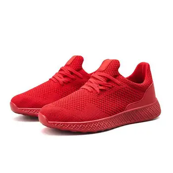 

New 48 large size flying woven shoes men's breathable hollow mesh sports shoes students fashion lightweight running tide shoes