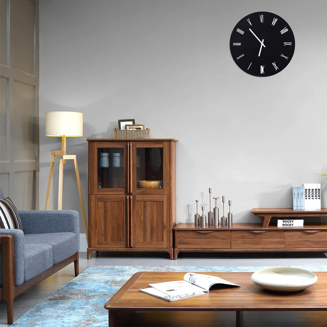 Drop Shipping 12inch Wall Clock Home Decor Quartz Pierced Round Slient Simple Living Room Bedroom Hanging Clocks Household Black In Wall Clocks From