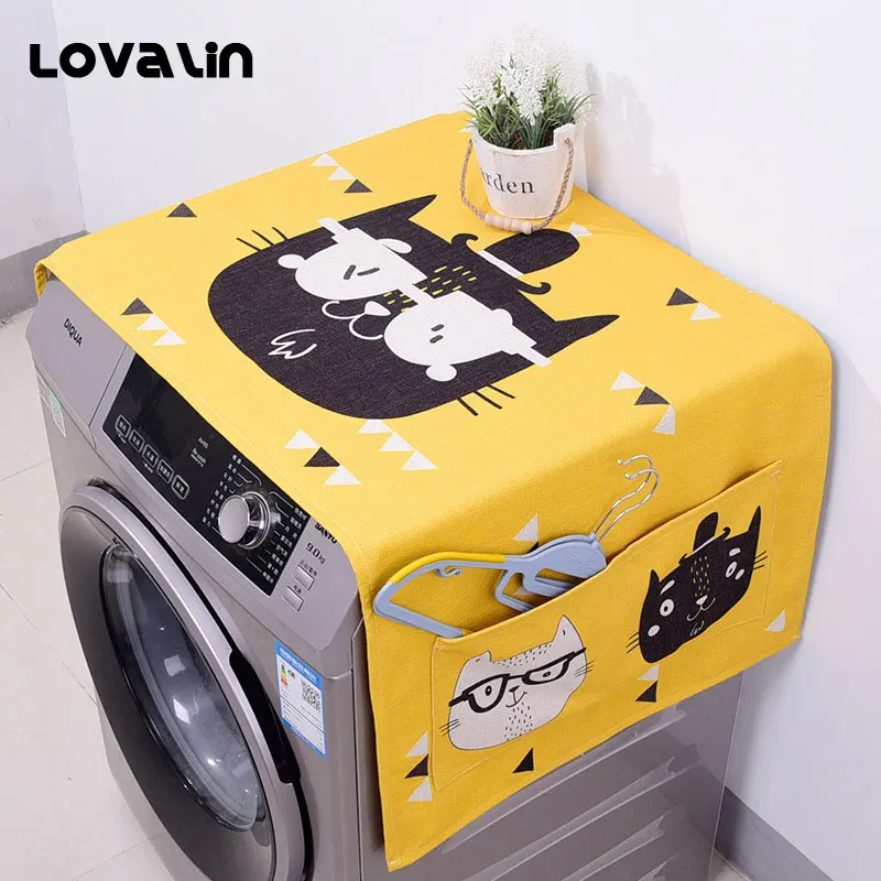 

Lovalin Cute Washing Machine Dust Cover Waterproof Washing Machine Covers With Storage Bag For Kitchen Household Accessories