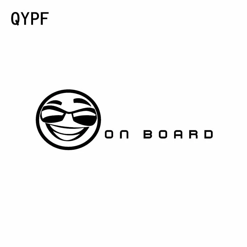 

QYPF 15CM*5.2CM COOL FACE ON BOARD Vinyl Car Motorcycle Sticker Decal Black Sliver C14-0219