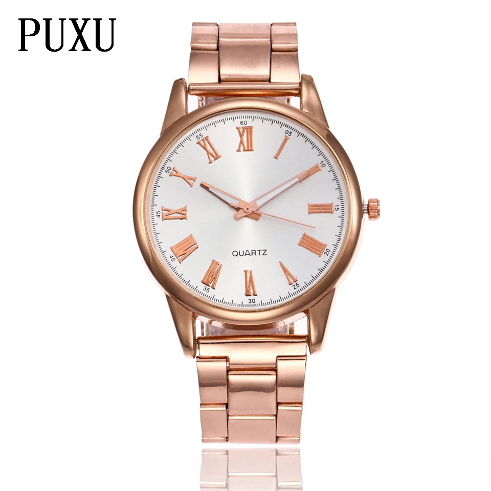 

2018 New style Fashion Women Big Dial Analog Quartz Watch Rose Gold Stainless Steel Casual Ladies Wrist Watches Relogio Feminino