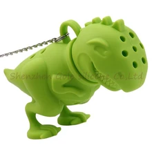 Инфузор для заварки чая с изображением динозавра, фильтр для травяных листьев, силиконовый диффузор, популярная новинка, 50 шт