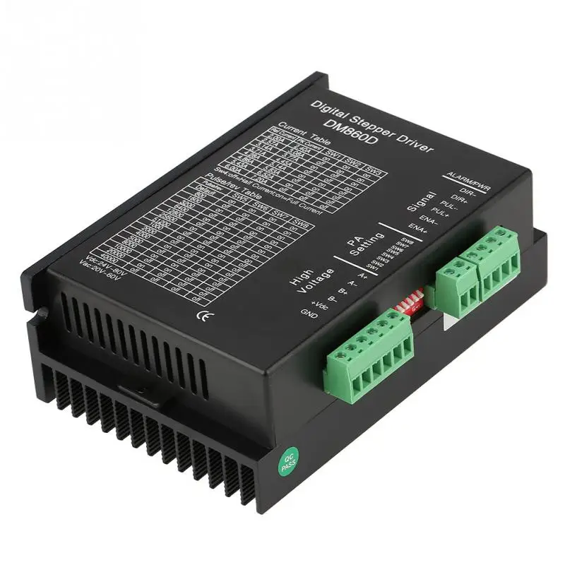 

DM860D Stepper Motor Driver 256microsteps for 2-phase Hybrid 86 Motors 20KHz