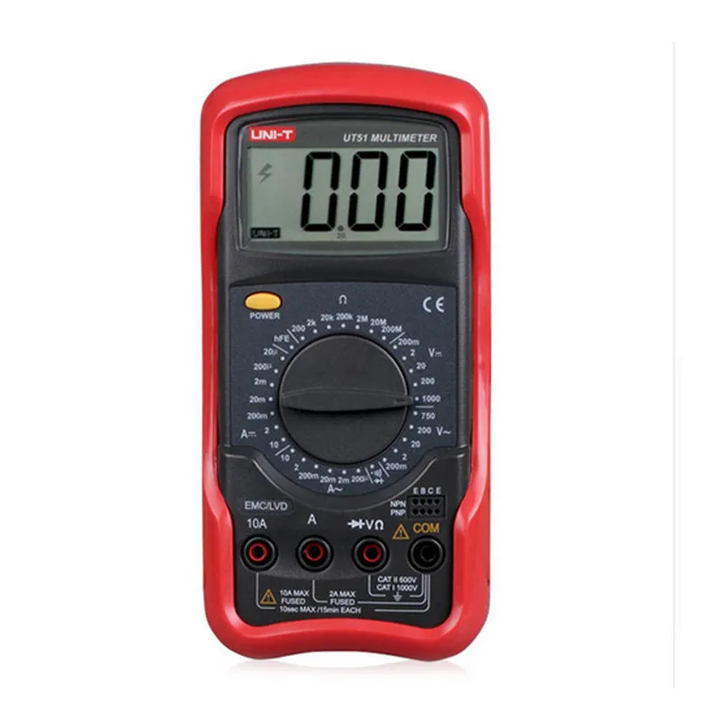 

UNI-T UT51 digital multimeter AC/DC voltage resistance measurement diode/transistor test digital display multimeter Ammeter