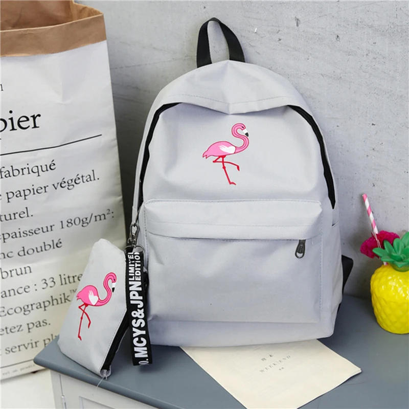  Backpacks Brand Women Simple Flamingo Printing Backpack For Teenage Girls Laptop School Bags Mochil - 32919904334