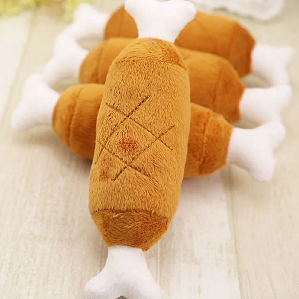 

1PC Pet Dog Cat Chicken Legs Plush Toys Interactive Sound Toys