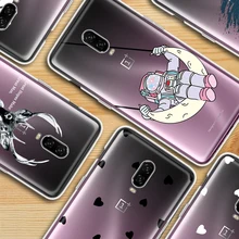 Pattern Case For OnePlus 7 Pro 7Pro 6 6T Daisy Heart owl Cute Cat Flower astronaut Soft Transparent Silicone Case