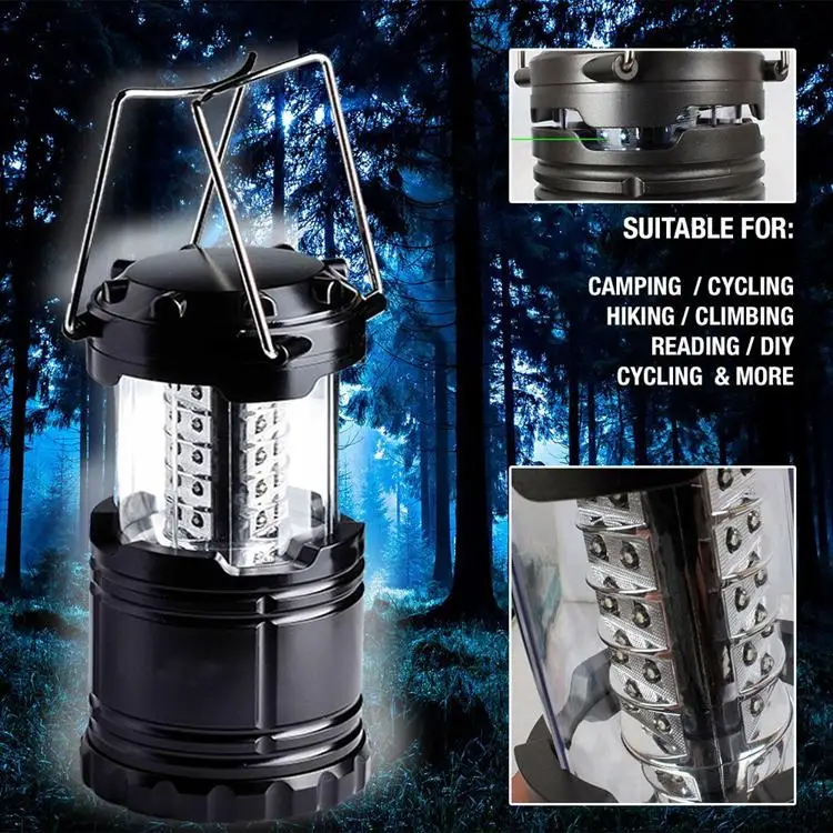 Ultra Bright Collapsible 30 Led Lightweight Camping Lanterns Light For
