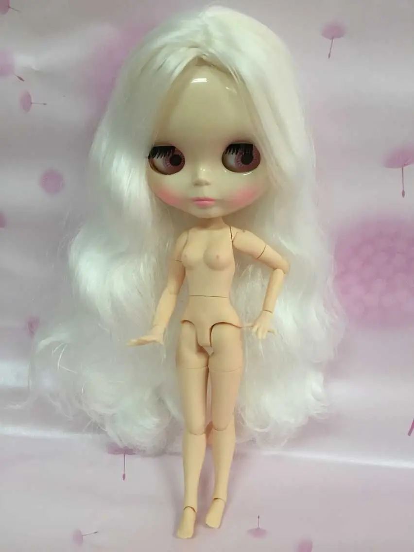 Цельная кукла без одежды blyth кукла белые волосы фабрика кукла подходит для DIY Изменить игрушка BJD для девочек