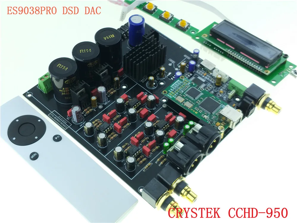 ES9038 ES9038PRO HIFI аудио DAC декодер собранная плата+ Обновление до CRYSTEK CCHD-950+ пульт дистанционного управления+ Amanero USB